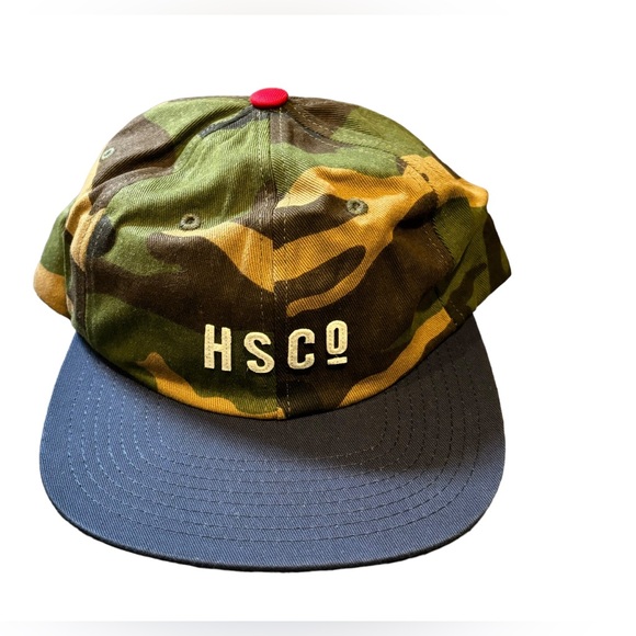 NWT Herschel Mosby Woodland Camo Camouflage Navy Red Snapback Cap Hat - Picture 1 of 7